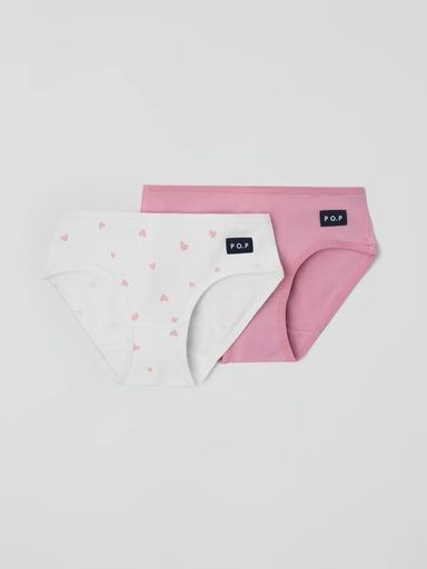 [01-36739.0] 2-Pack Mädchen-Slips Herz-Print (86-92)