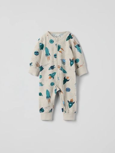 [01-36783.0] Langarm Pyjama Einteiler Raumschiffmotiv (50-56)