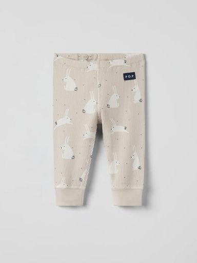 [01-36854.0] Gerippte Babyhose mit Häschen-Motiv (56)