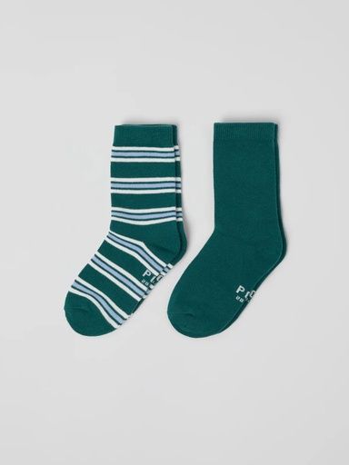 [01-36857.11] 2-Pack bunte Kindersocken Bio-Baumwolle (Dunkelgrün, 31)