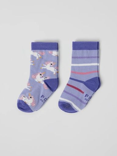 [01-36857.18] 2-Pack bunte Kindersocken Bio-Baumwolle (Lavendel, 22)