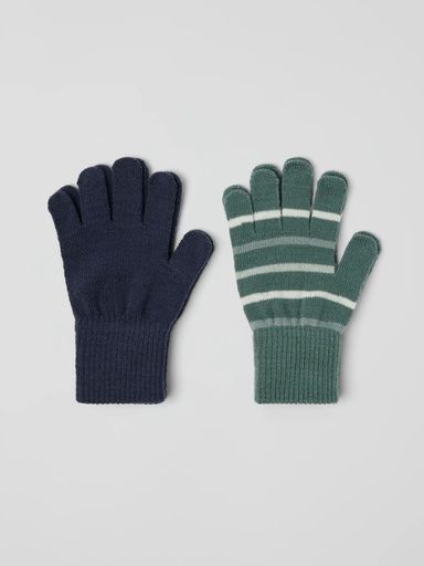 [01-33382.2] 2-Pack Strick-Fingerhandschuhe Kinder (Dunkelgrün, 1-3)