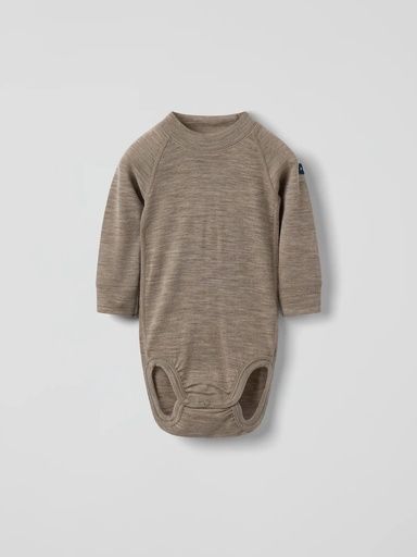 [01-36874.4] Babybody langarm aus Merinowolle (Braun, 50-56)