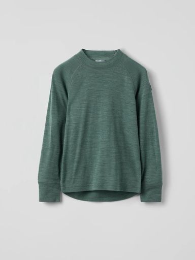 [01-36875.17] Langarmshirt Kinder Merinowolle Thermo (Dunkelgrün, 74-80)