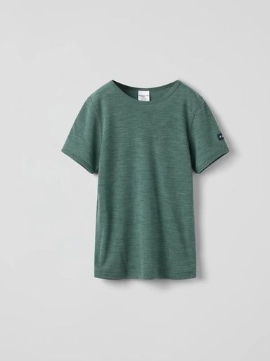 [01-36876.10] T-Shirt Kinder Merinowolle Thermo (Dunkelgrün, 98-104)