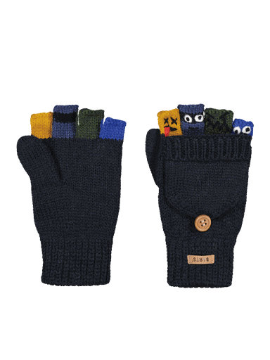 [01-36916.0] Puppeteer Knaben-Strickhandschuhe mit Umschlag (Dunkelblau, 3)