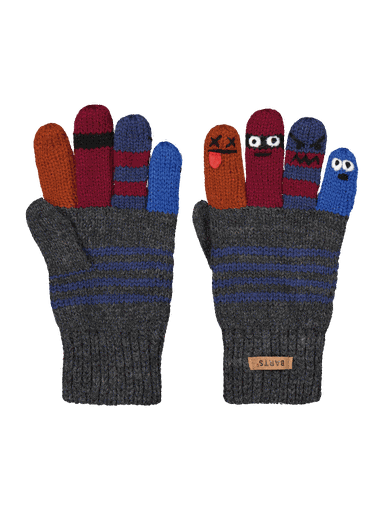 [01-36917.1] Puppeteer Strick-Fingerhandschuhe Knaben (Anthrazit, 3)
