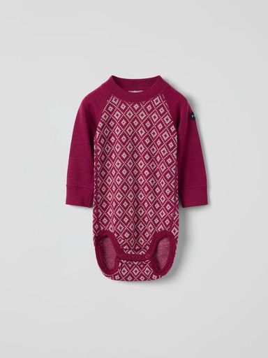 [01-37028.0] Baby Langarmbody aus Merinowolle (Bordeaux, 50-56)