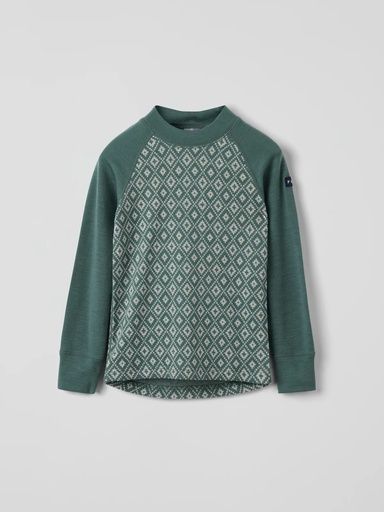 [01-37029.5] Kinder Langarmshirt aus Merinowolle (Dunkelgrün, 86-92)