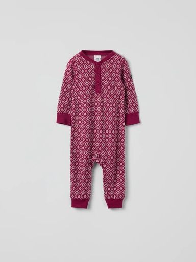 [01-37031.0] Baby-Overall aus Merinowolle (Bordeaux, 50-56)