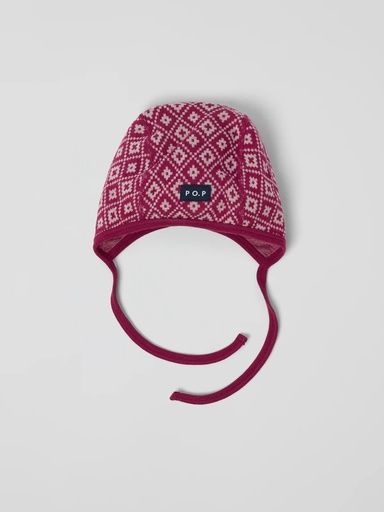 [01-37033.3] Baby-Mütze aus weicher Merinowolle (Bordeaux, 36)