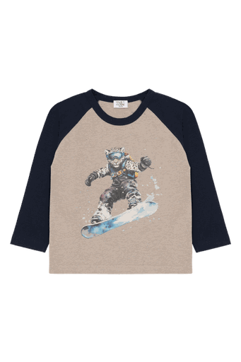 [01-37053.1] Knaben Langarmshirt mit Schneeleopard (98)