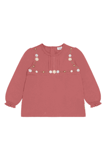 [01-37060.1] Mädchen Langarmshirt mit Blumenstickerei (98)