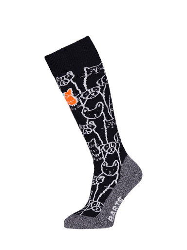 [01-37064.4] Kinder Skisocken Hund und Katz (Schwarz, 27)