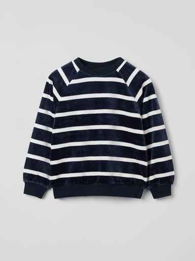 [01-37066.1] Jungen Sweatshirt Velours mit Streifen (98)
