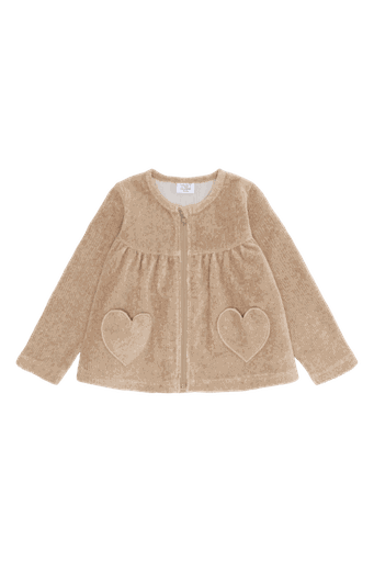 [01-37057.5] Mädchen Velours Jacke mit Herztaschen (98)
