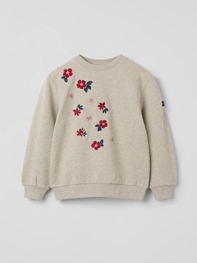 [01-37072.0] Mädchen Sweatshirt mit gestickten Blumen (92)