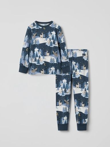 [01-37075.0] Kinder-Pyjama Winterlandschaft 2-Teilig (86-92)