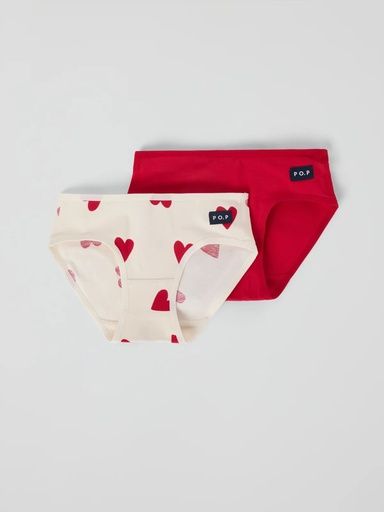 [01-37079.0] 2-Pack Mädchen-Slips Herz-Print (86-92)