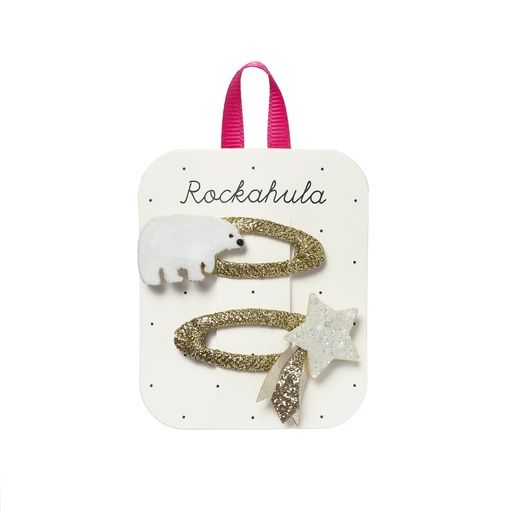 [01-37135.0] Mädchen Haarspangen Eisbär/Stern