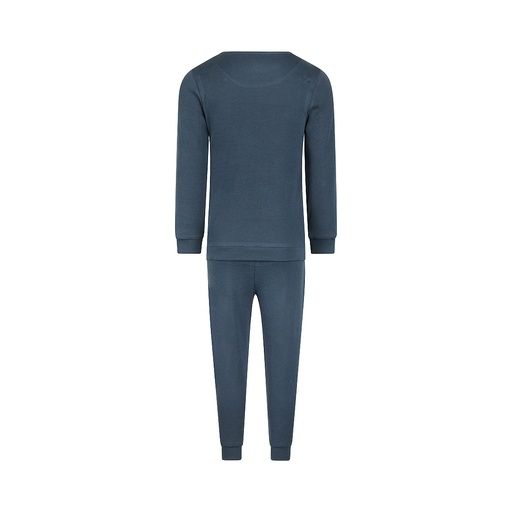 [01-37172.4] Pyjama mit Waffeloptik 2-Teilig (Dunkelblau, 134/140)