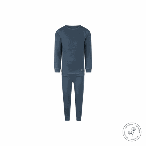 [01-37172.4] Pyjama mit Waffeloptik 2-Teilig (Dunkelblau, 134/140)
