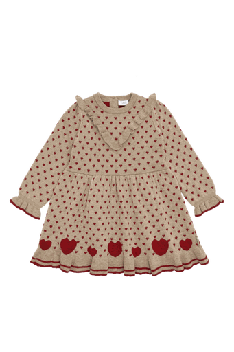 [01-37181.0] Festliches Mädchen-Strickkleid mit Herzen (98)