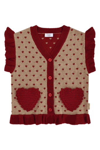 [01-37182.0] Mädchen Strickweste mit Herzen (98)