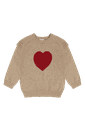 Mädchen Strickpullover mit Herz-Motiv