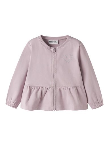 [01-37241.1] Mädchen Sweatjacke mit Glitzerherz (Rosa, 122-128)