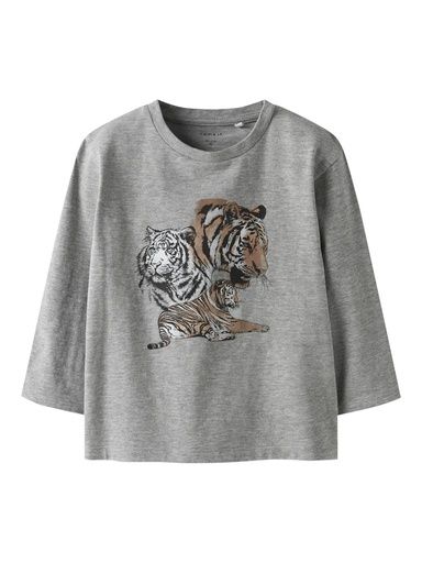 [01-37242.1] Knaben Langarmshirt Tiger (Grau, 104)