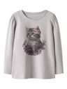 Mädchen Langarmshirt mit Katzendruck