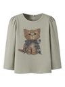 Mädchen Langarmshirt mit Katzendruck