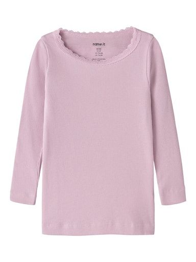 [01-37287.40] Mädchen Langarmshirt mit Spitzebündchen (Rosa, 92)