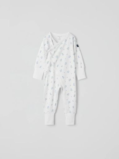 [01-37299.1] Baby-Strampler geknöpft Blümchen-Print (50)