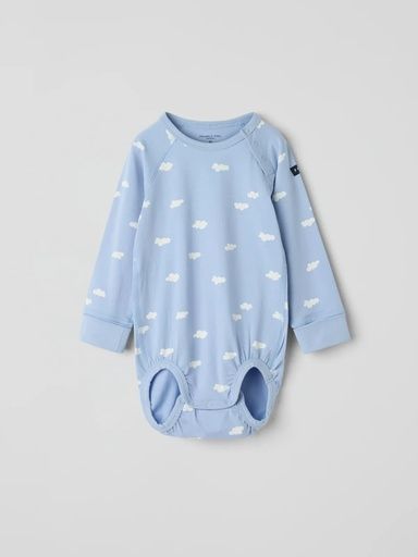 [01-37332.1] Baby-Langarm-Body verlängerbar Wolken-Motiv (74)