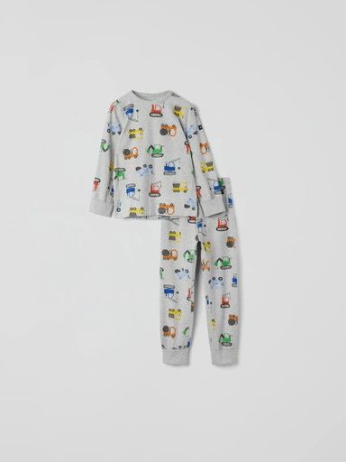 [01-37362.1] Kinder-Pyjama Baggermotiv 2-Teiler (98/104)