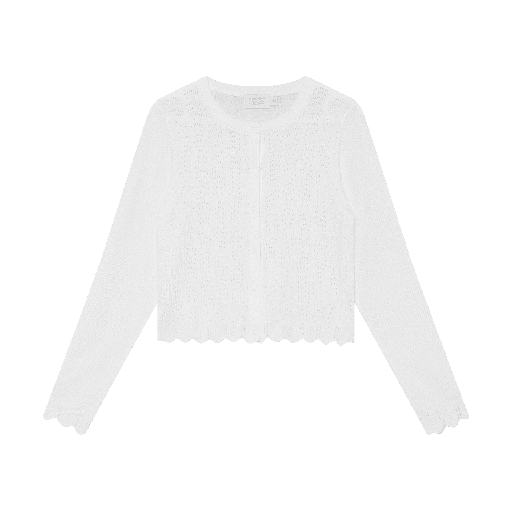 [01-37403.10] Mädchen Strickjacke mit Lochmuster (Creme, 98)