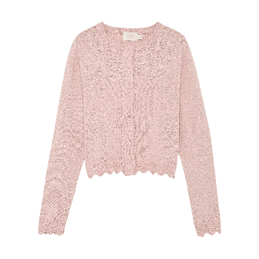 [01-37403.19] Mädchen Strickjacke mit Lochmuster (Hellrosa, 98)