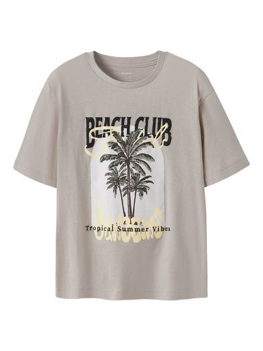 [01-37482.1] Knaben T-Shirt mit Brustdruck (Beige, 134-140)