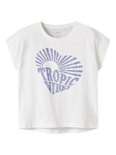 [01-37484.1] Mädchen T-Shirt mit Brustdruck Herz (Hellblau, 146-152)