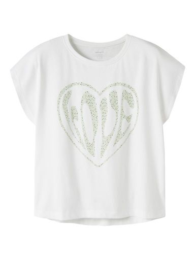 [01-37484.2] Mädchen T-Shirt mit Brustdruck Herz (Mint, 146-152)