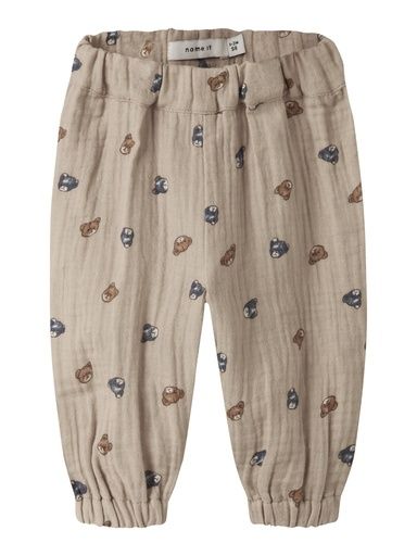 [01-37490.1] Weiche Musselin Hose mit Bärendruck (56)