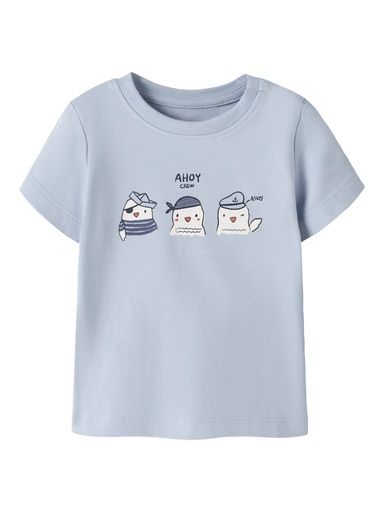 [01-37492.1] T-Shirt mit Brustdruck (Hellblau, 80)