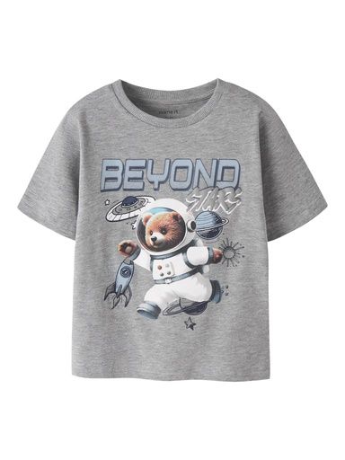 [01-37521.1] Knaben T-Shirt mit Brustdruck (Grau, 92)