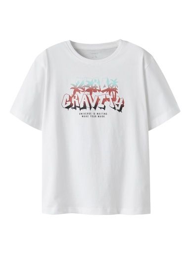 [01-37522.2] Knaben T-Shirt mit Druck (Weiss, 134-140)