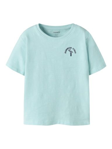 [01-37528.1] Knaben T-Shirt mit kleinem Druck (Türkis, 110)