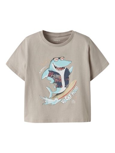 [01-37530.10] Knaben T-Shirt mit Brustdruck (Beige, 98)