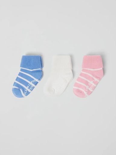 [01-37352.0] 3-er Pack Socken Gestreift Rutschhemmend (Rosa, 22/24)