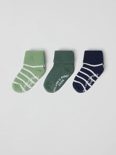[01-37352.5] 3-er Pack Socken Gestreift Rutschhemmend (Dunkelblau, 22/24)